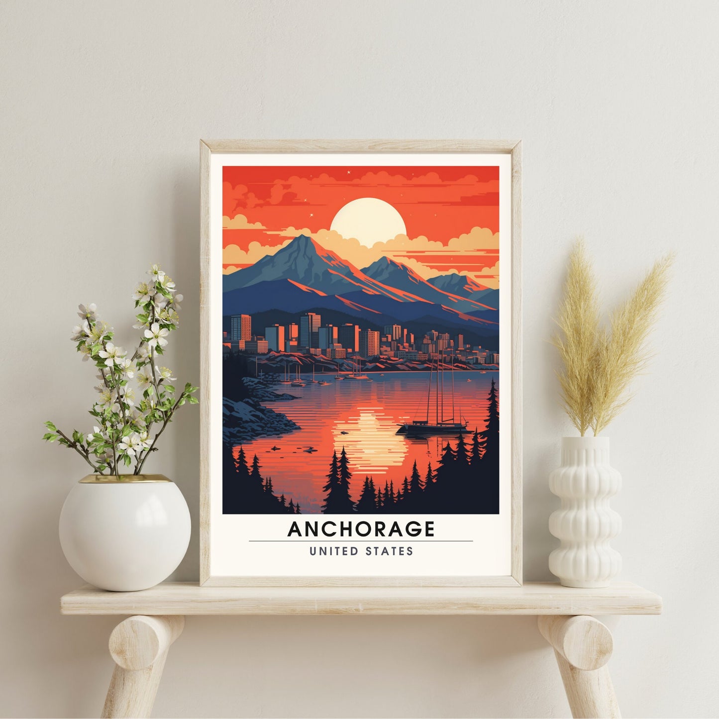 Impression Anchorage | Impression de voyage Anchorage | Poster Alaska