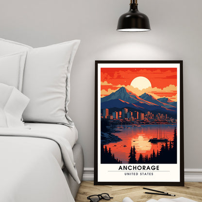 Impression Anchorage | Impression de voyage Anchorage | Poster Alaska