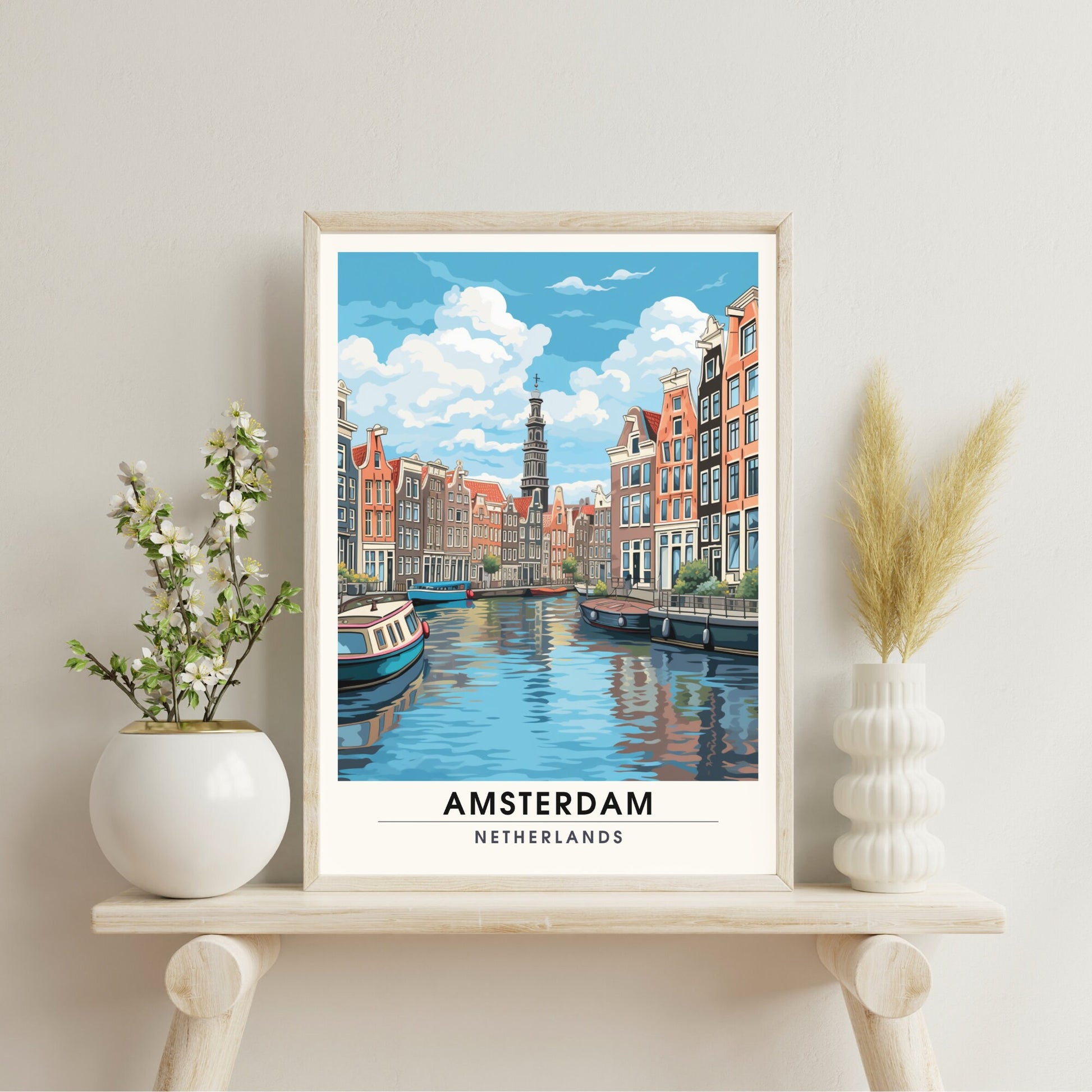 Impression Amsterdam | Poster de voyage Amsterdam | Poster Pays Bas