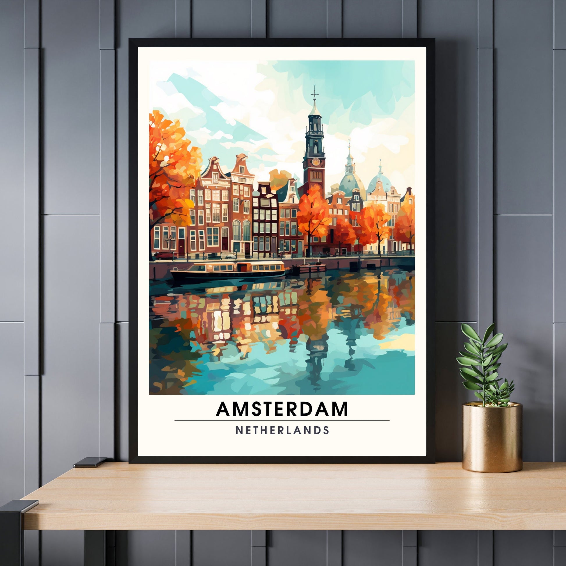 Impression Amsterdam | Poster de voyage Amsterdam | Un automne à Amsterdam