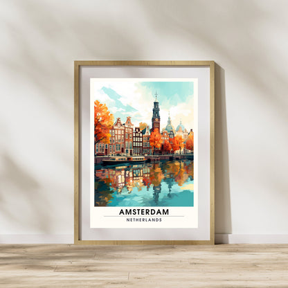 Impression Amsterdam | Poster de voyage Amsterdam | Un automne à Amsterdam