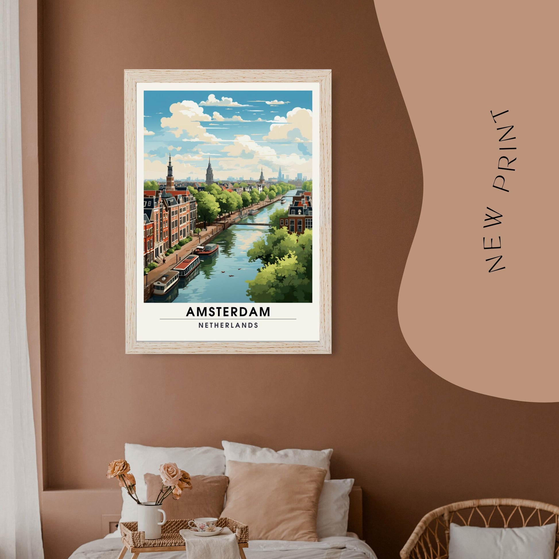 Impression Amsterdam | Poster de voyage Amsterdam | Amsterdam vue de ciel