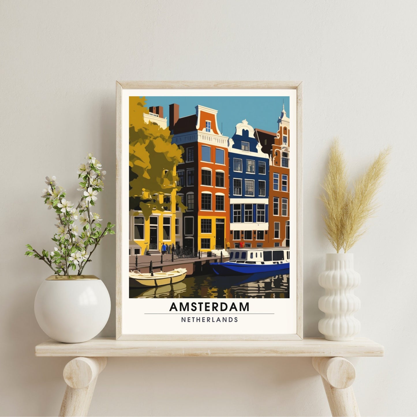 Impression Amsterdam | Poster de voyage Amsterdam | Art d'Amsterdam