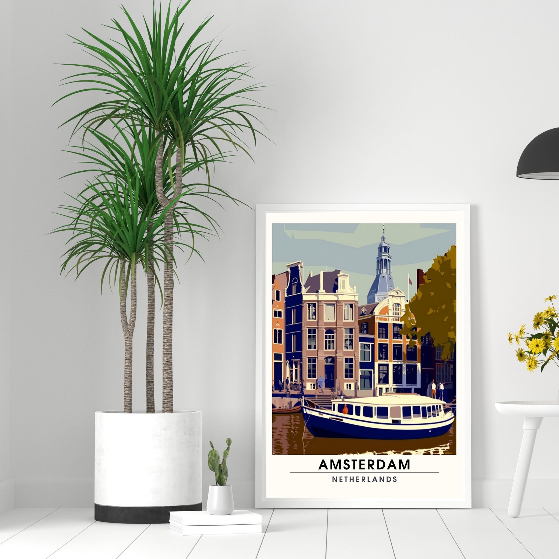 Impression Amsterdam | Poster de voyage Amsterdam | Vintage Amsterdam