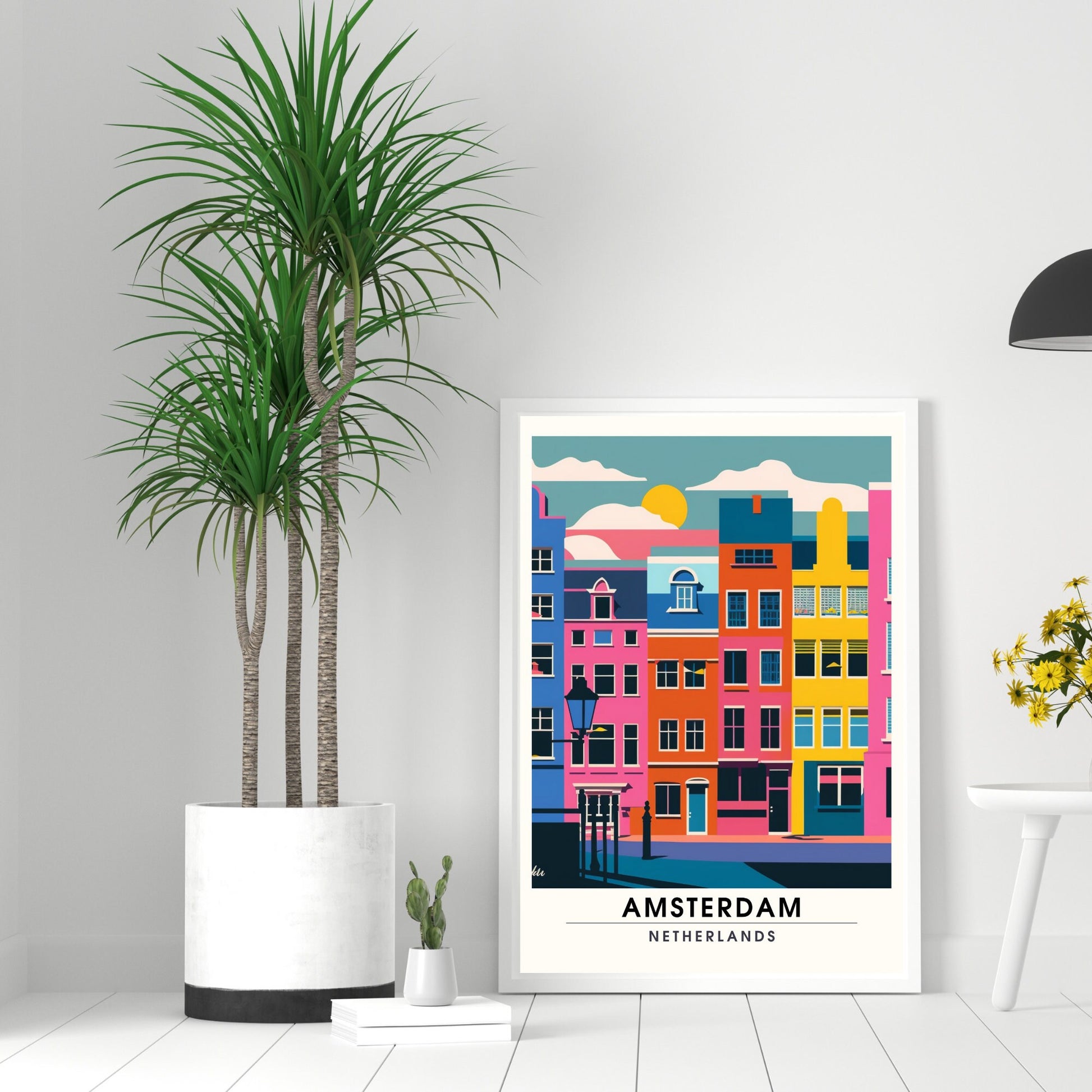 Impression Amsterdam | Poster de voyage Amsterdam | Amsterdam tout en couleurs