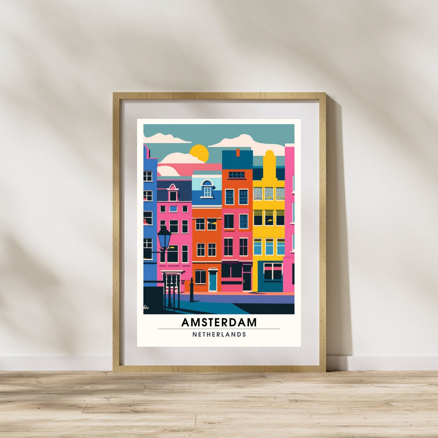 Impression Amsterdam | Poster de voyage Amsterdam | Amsterdam tout en couleurs