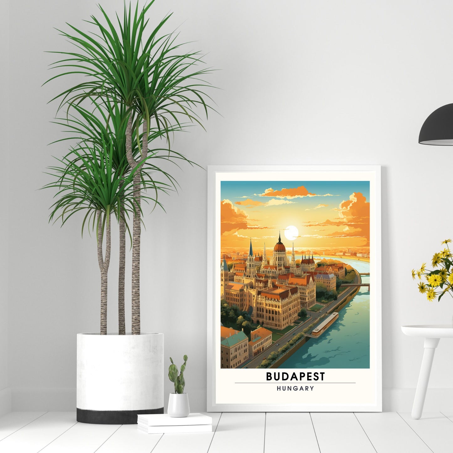 Impression Budapest | Poster de voyage Budapest | Budapest au coucher de soleil