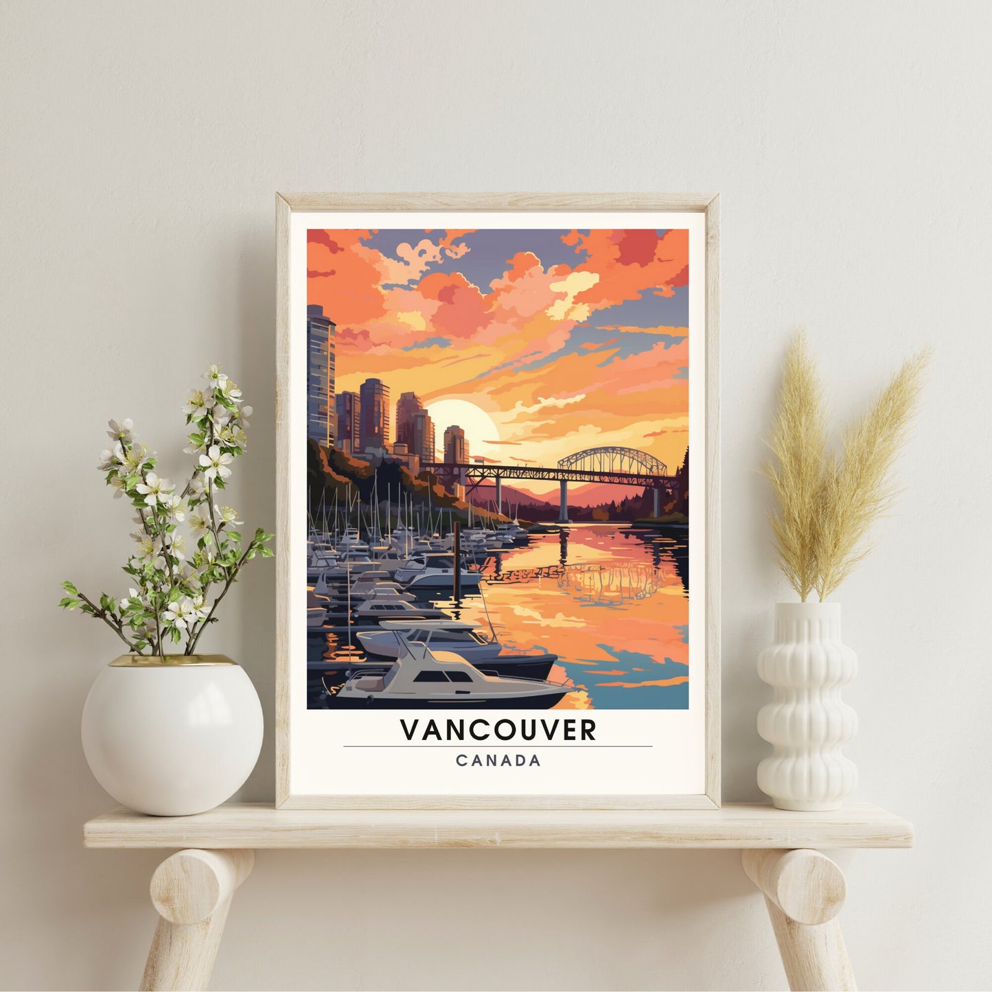 Impression Vancouver | Poster de voyage Vancouver | Coucher de soleil à Vancouver