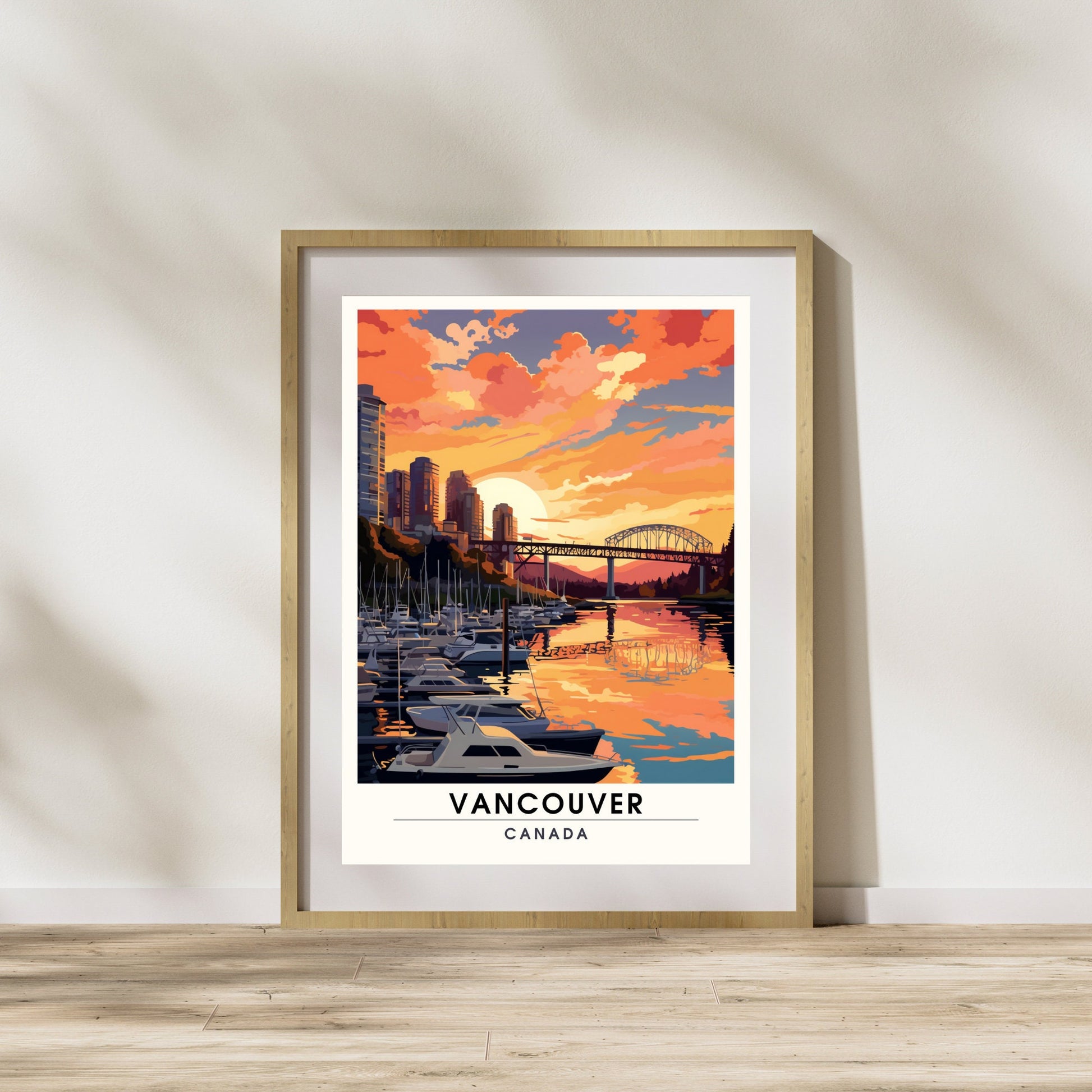 Impression Vancouver | Poster de voyage Vancouver | Coucher de soleil à Vancouver