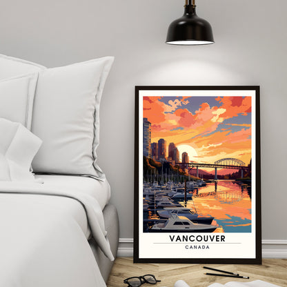 Impression Vancouver | Poster de voyage Vancouver | Coucher de soleil à Vancouver