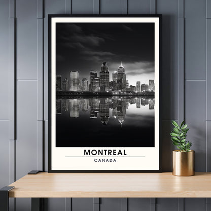 Impression Montréal, Québec | Poster de voyage Montréal | Poster noir et blanc