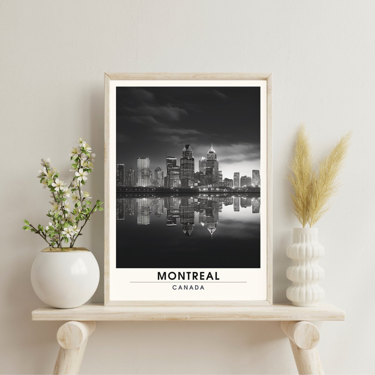 Impression Montréal, Québec | Poster de voyage Montréal | Poster noir et blanc