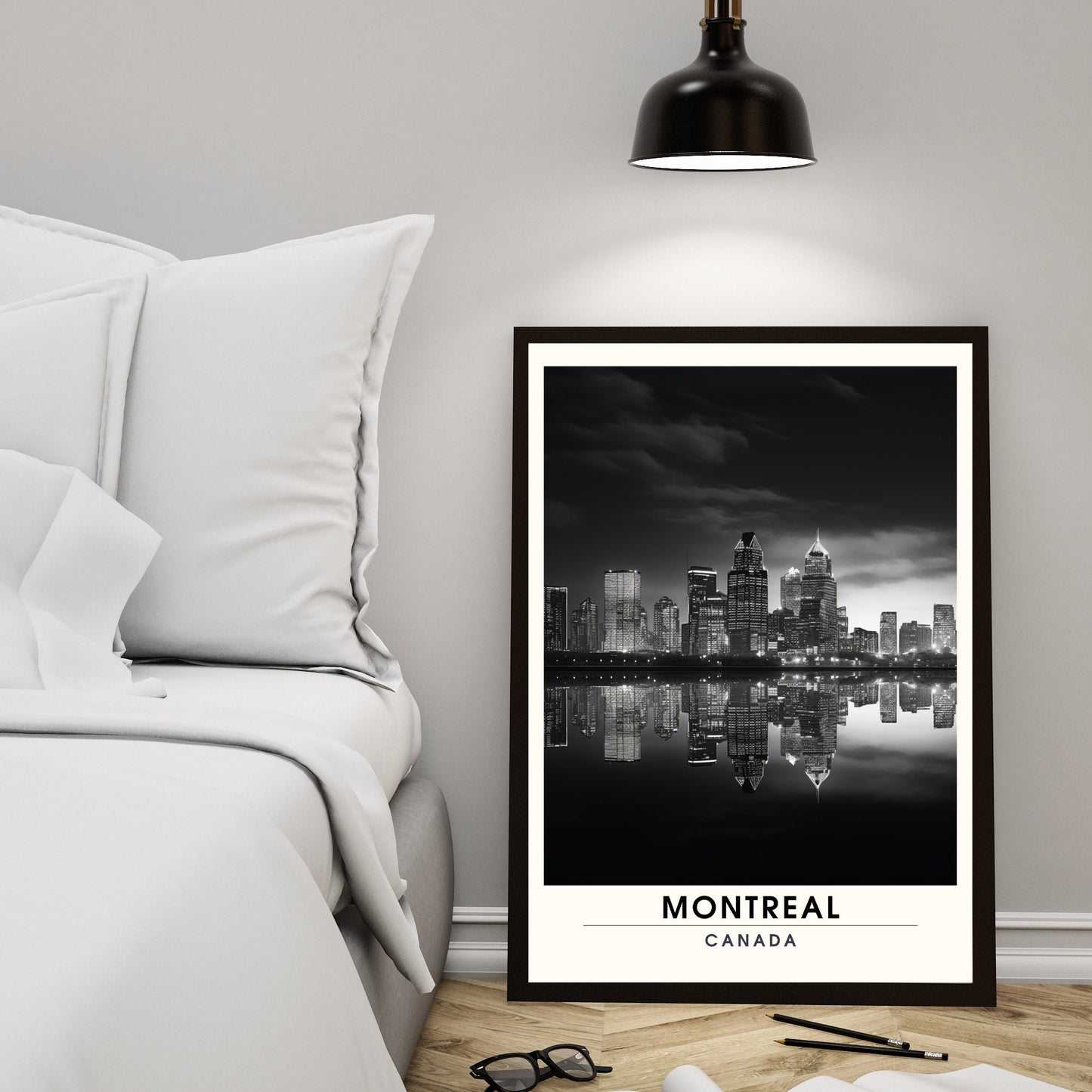 Impression Montréal, Québec | Poster de voyage Montréal | Poster noir et blanc