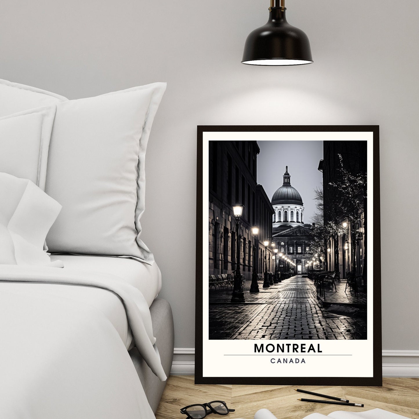 Impression Montréal, Québec | Poster de voyage Montréal | Impression noir et blanc