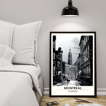 Impression Montréal, Québec | Poster de voyage Montréal | Impression ville noir et blanc