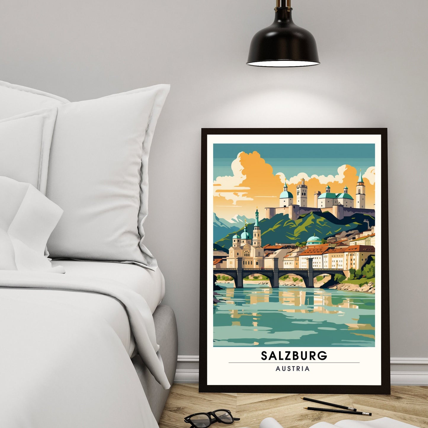 Impression Salzbourg, Autriche | Poster de voyage Salzbourg