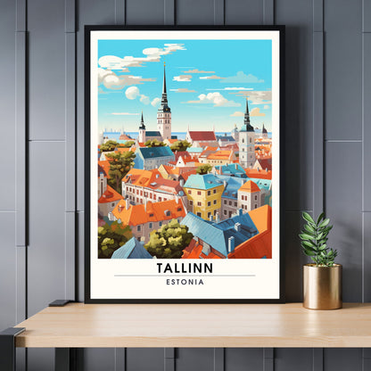 Impression Tallinn, Estonie | poster de voyage Tallinn vue de ciel