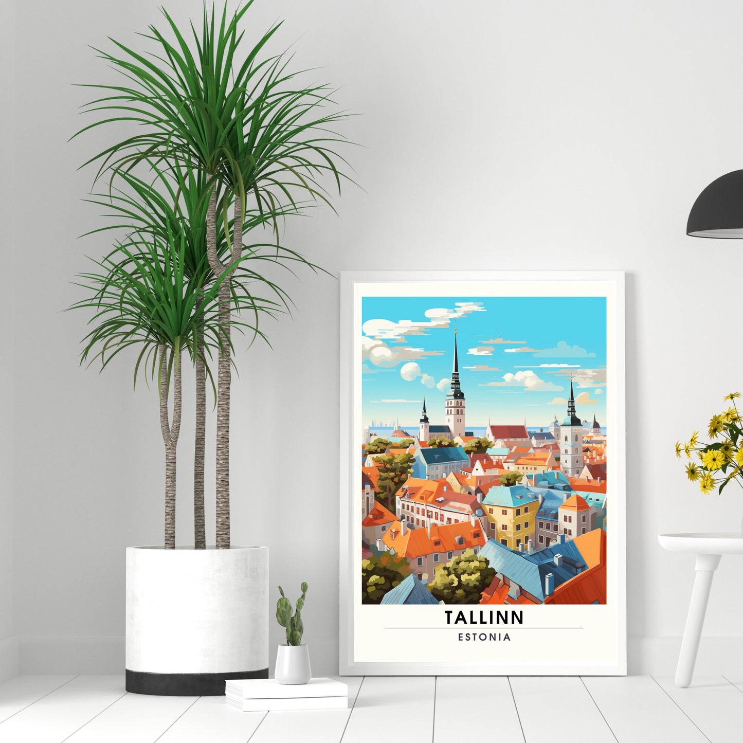 Impression Tallinn, Estonie | poster de voyage Tallinn vue de ciel