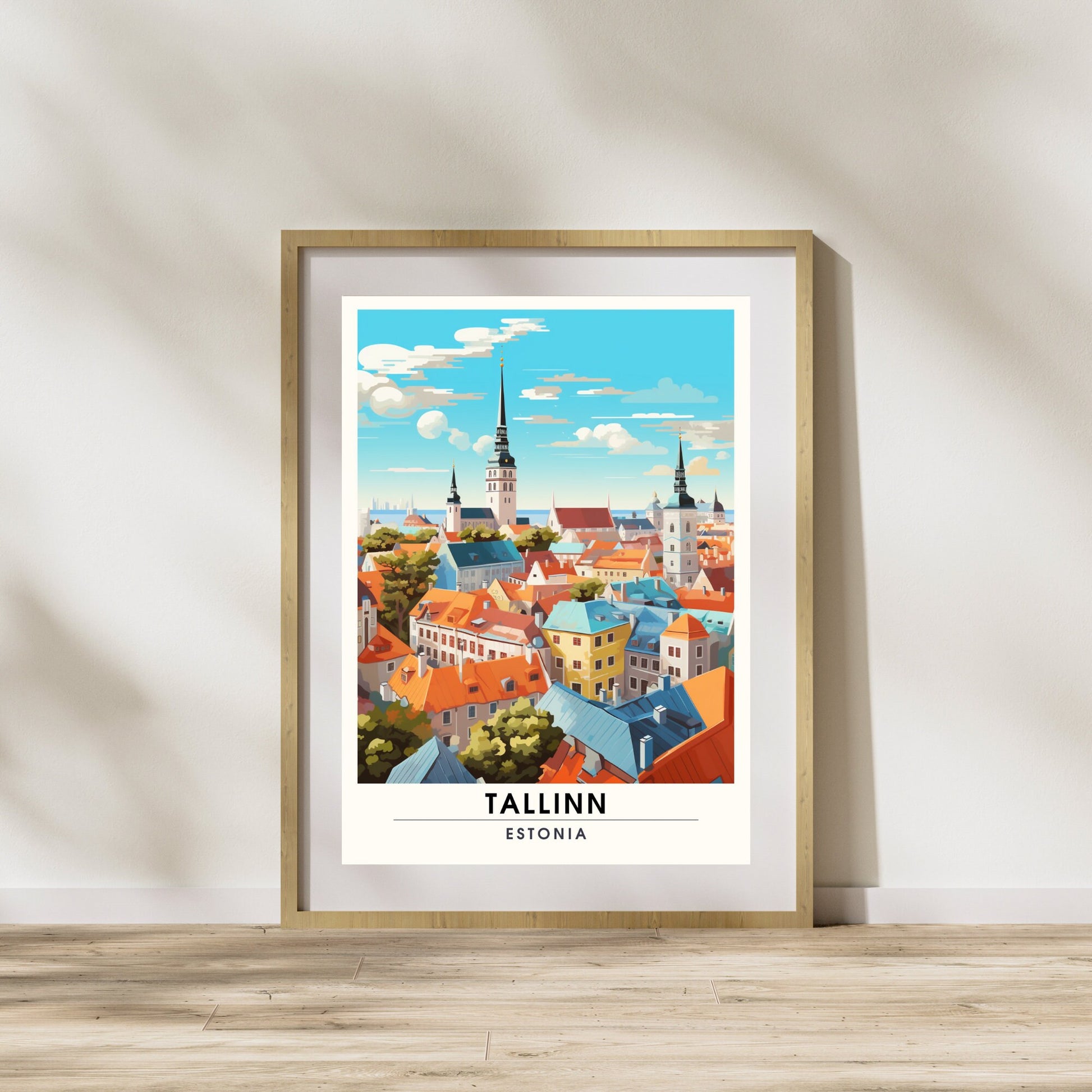 Impression Tallinn, Estonie | poster de voyage Tallinn vue de ciel