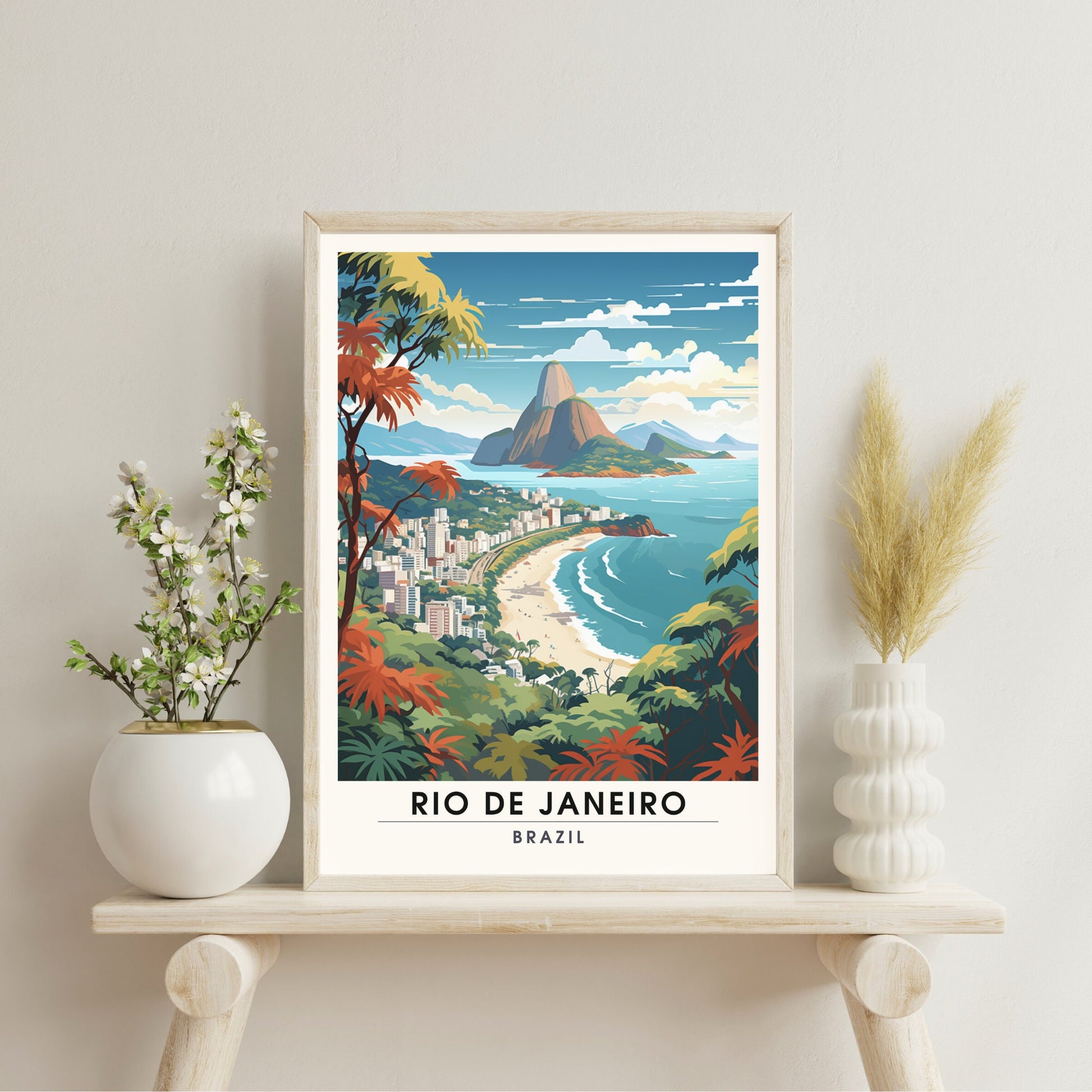 Impression Rio de Janeiro, Brésil | Poster de voyage Rio de Janeiro