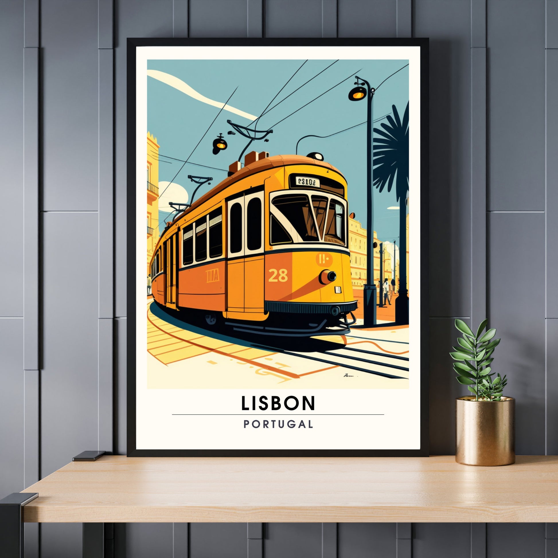 Impression Lisbonne, Portugal, Poster de voyage Lisbonne, Tramway 28