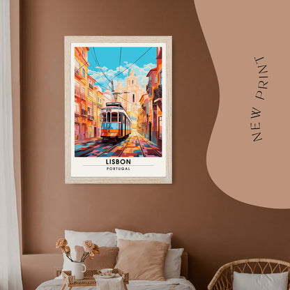 Impression Lisbonne, Portugal, Poster de voyage Lisbonne, Tramway