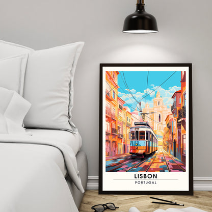 Impression Lisbonne, Portugal, Poster de voyage Lisbonne, Tramway