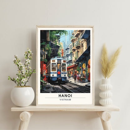 Impression Hanoi | Impression de voyage Hanoi, Vietnam | Rue de train de Hano