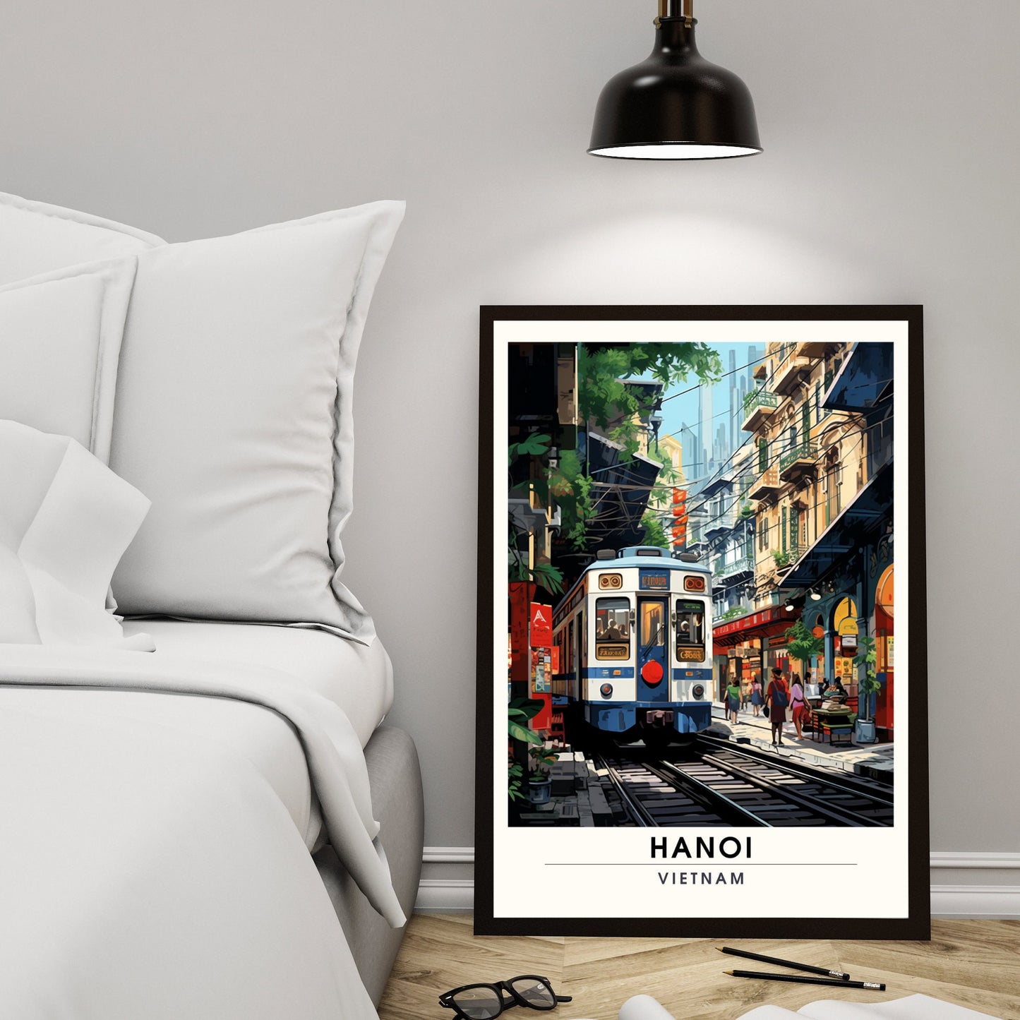 Impression Hanoi | Impression de voyage Hanoi, Vietnam | Rue de train de Hano