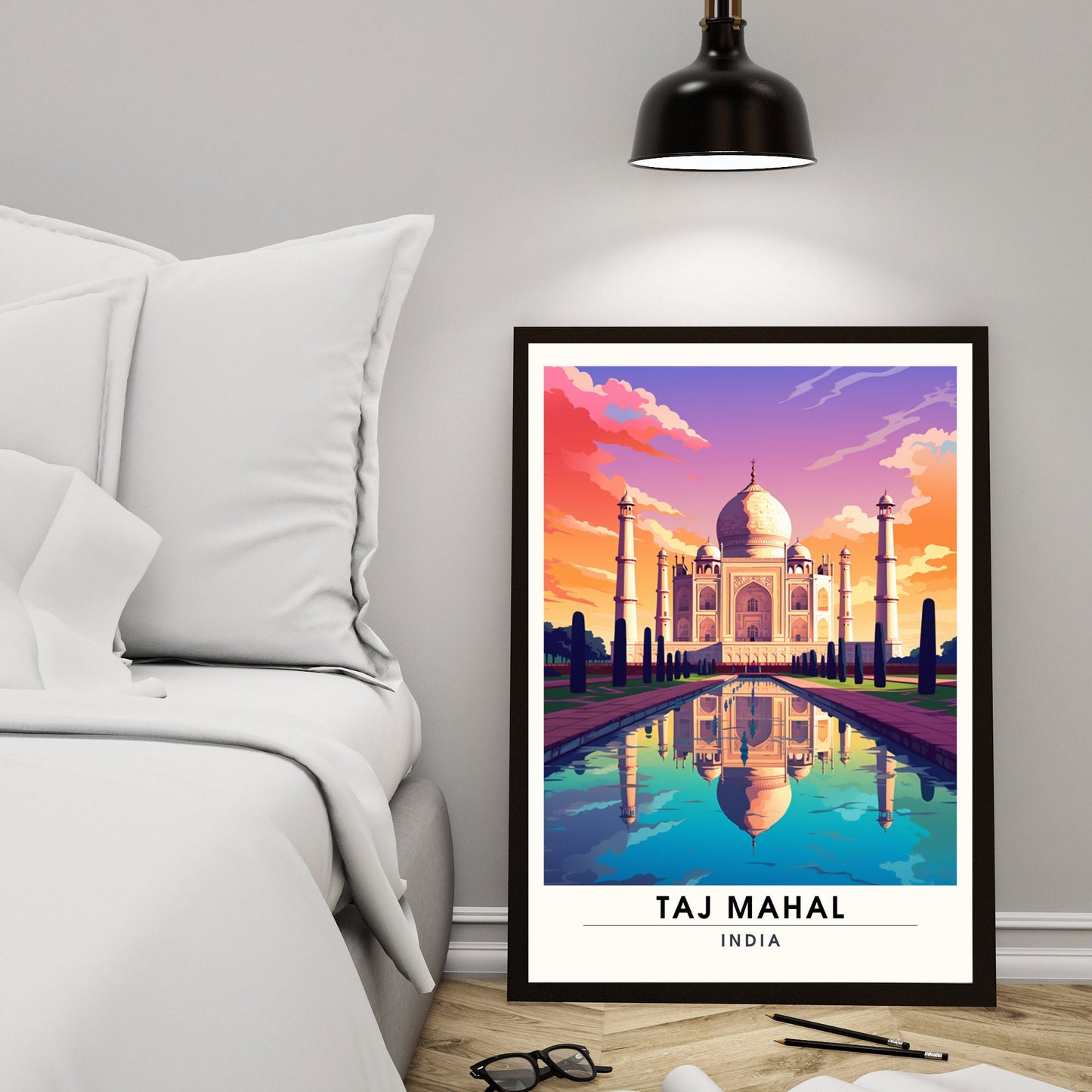 Impression Taj Mahaj, Inde | Poster de voyage Taj Mahaj