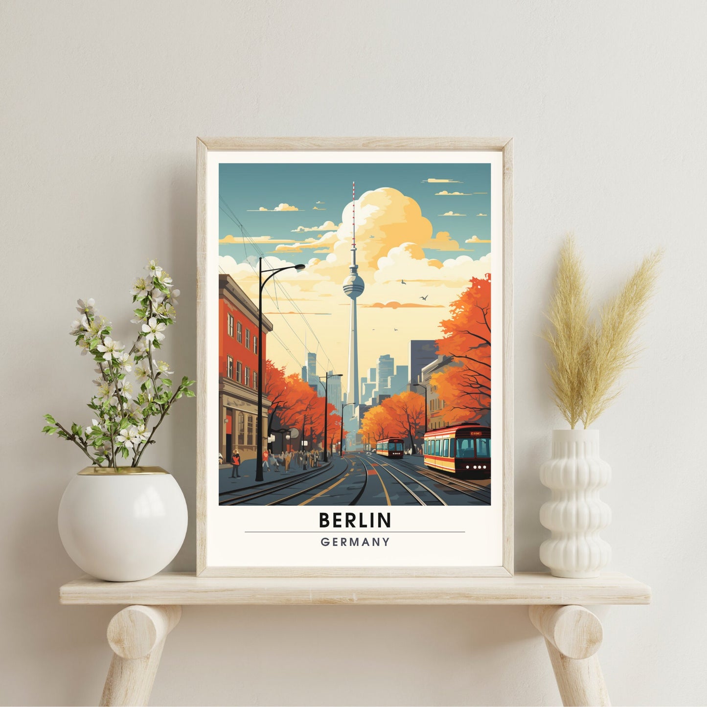 Impression Berlin | Poster de voyage Berlin, Allemagne | Fernsehturm de Berlin