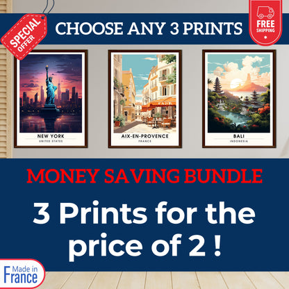 Travel prints | any 3 travel prints | set of 3 travel prints | Unique gift | travel posters | customised travel poster | Money saving