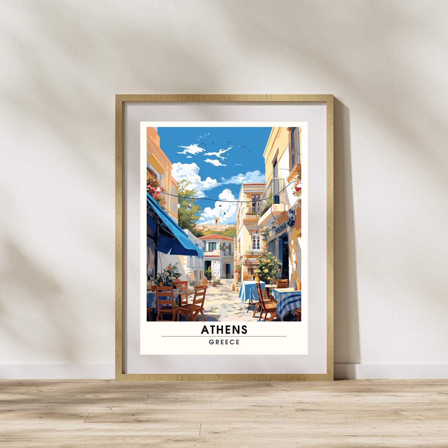 Impression Athènes | Poster de voyage Athènes, Grèce | Plaka