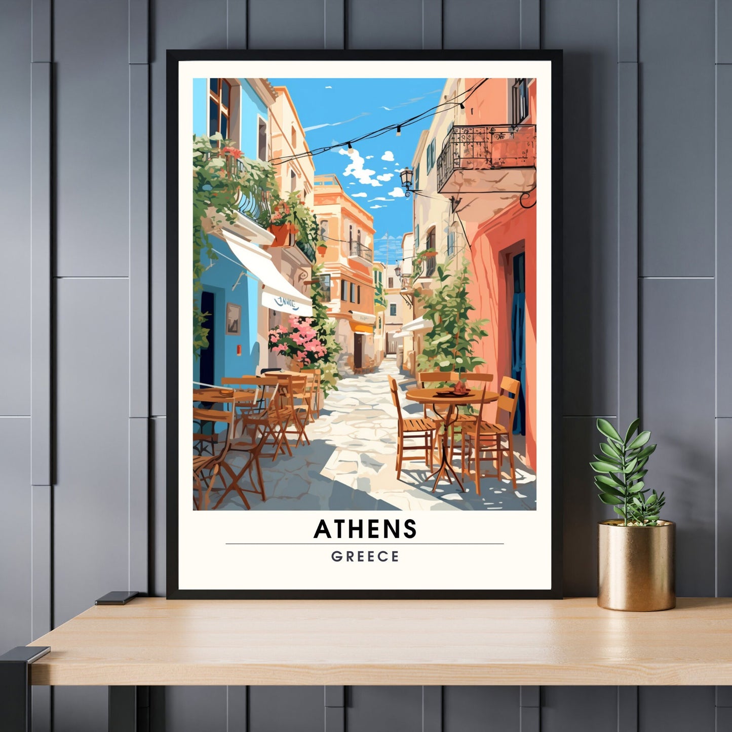 Impression Athènes | Poster de voyage Athènes, Grèce