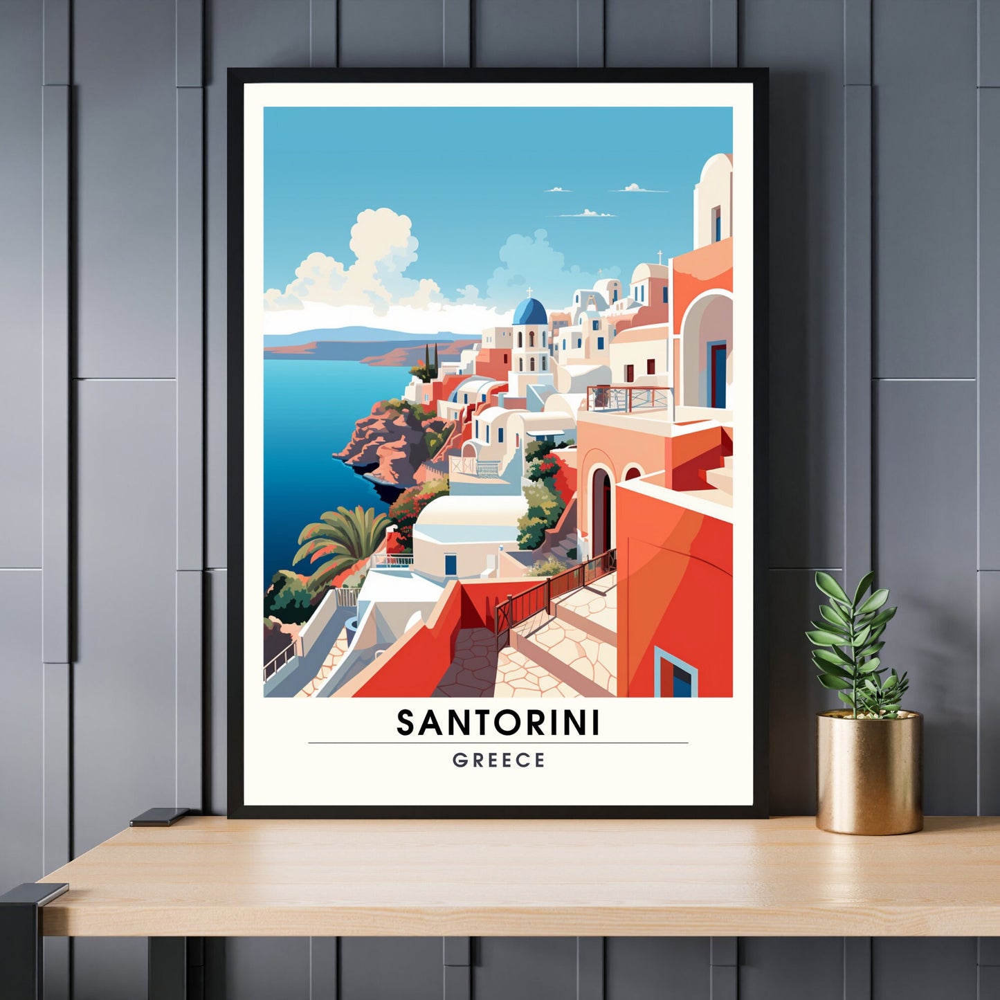 Impression Santorin, Grèce | Affiche de voyage Santorin