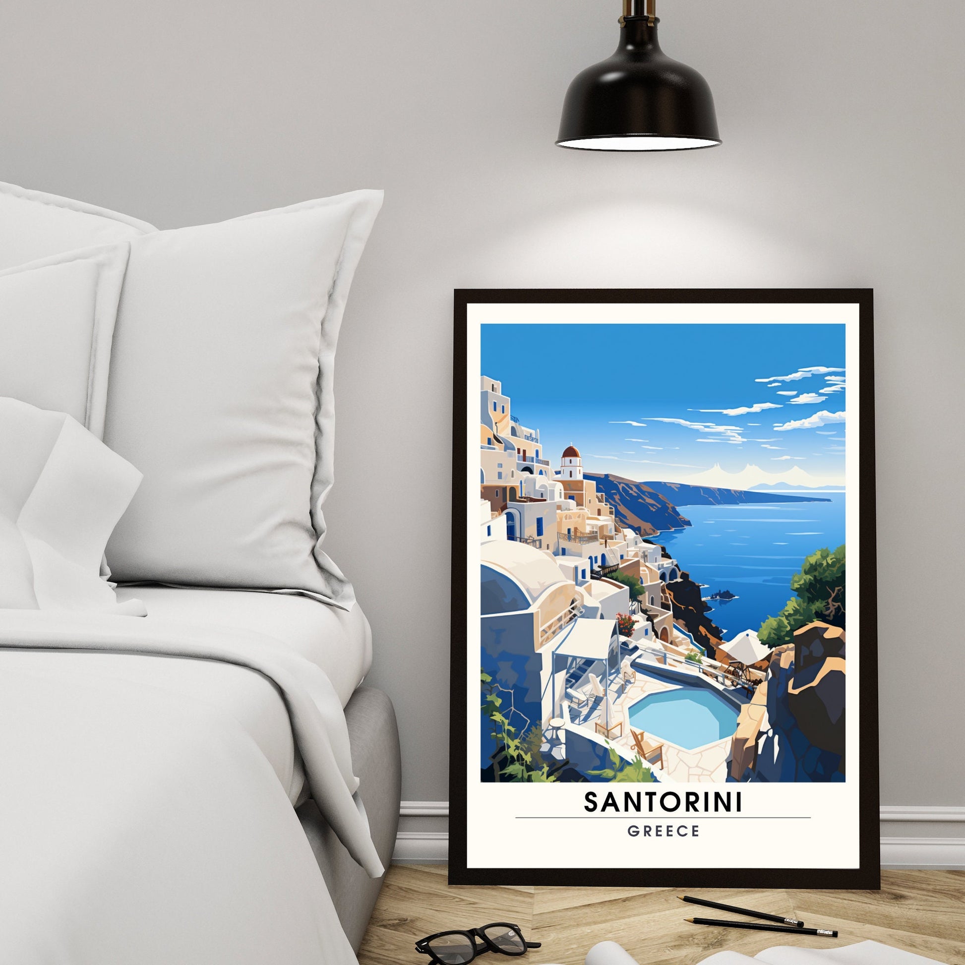 Impression Santorin, Grèce | Affiche de voyage Santorin