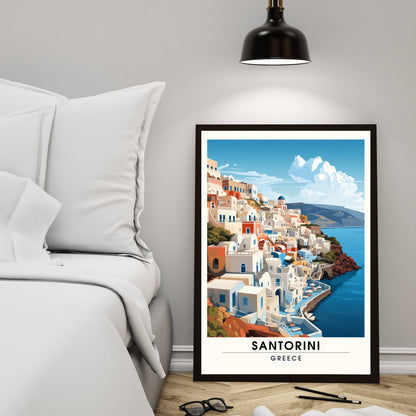 Impression Santorin, Grèce | Affiche de voyage Santorin | Affiche Grèce