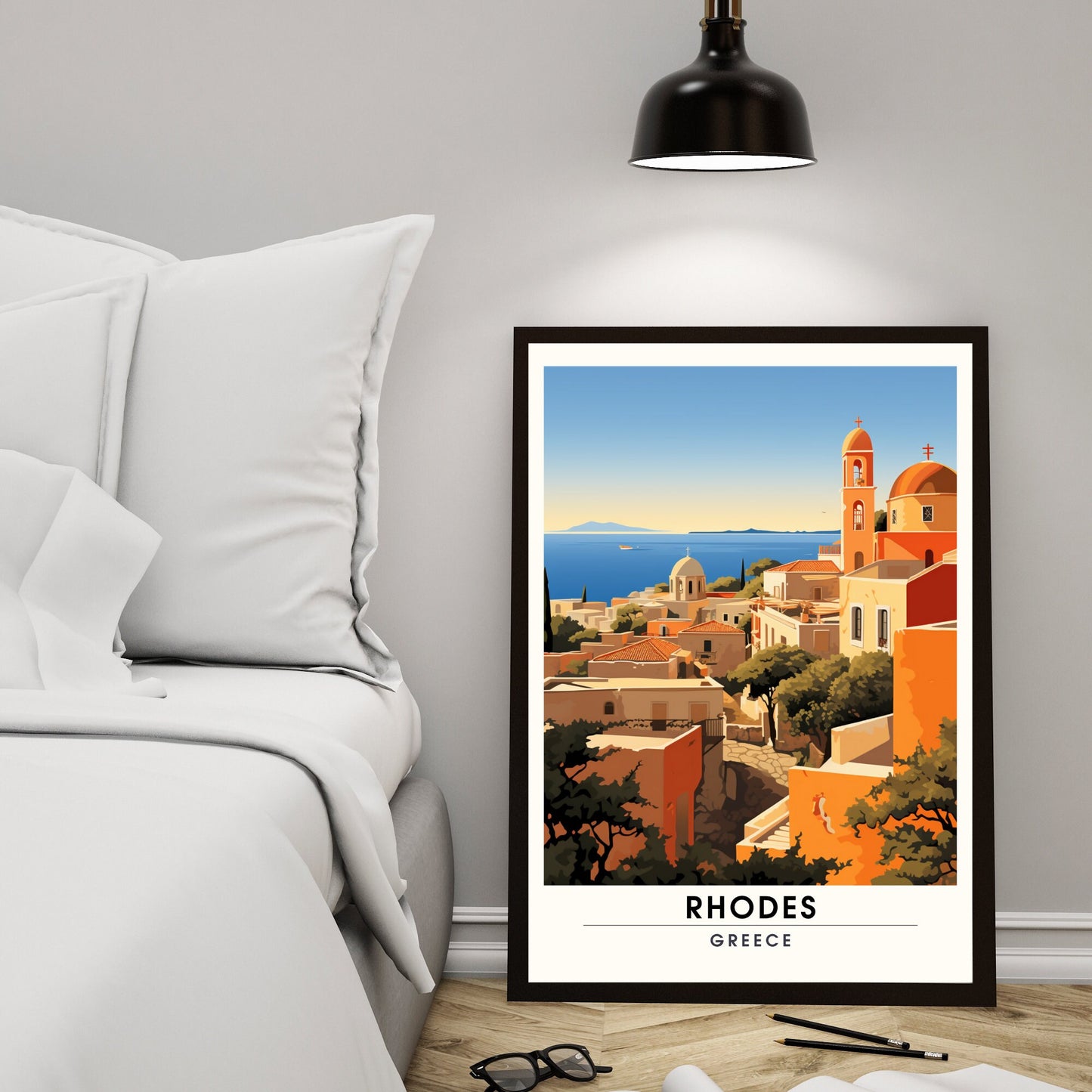 Impression Rhodes | Affiche de voyage Rhodes | Affiche de voyage Grèce