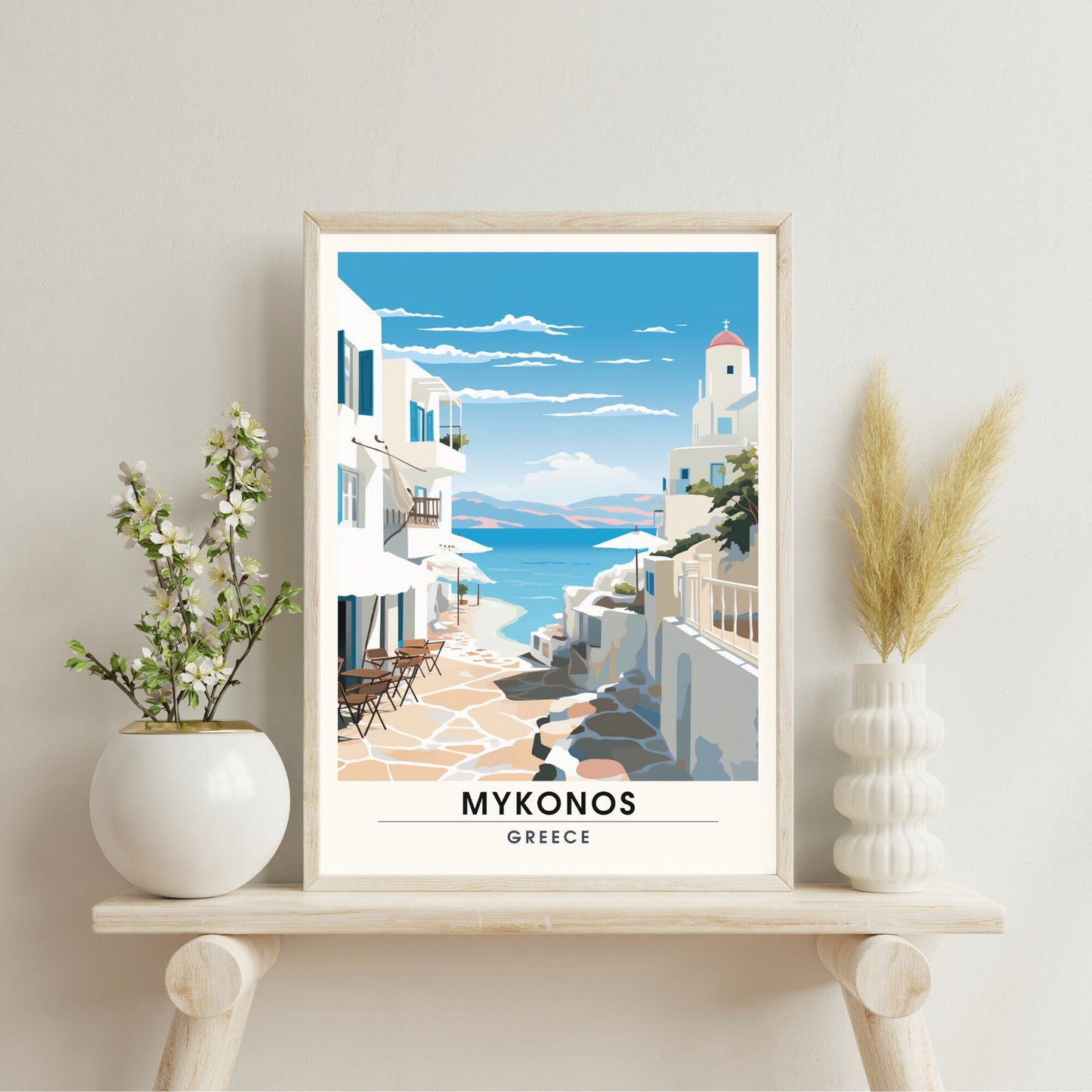 Impression Mykonos | Impression de voyage Mykonos | Poster Grèce