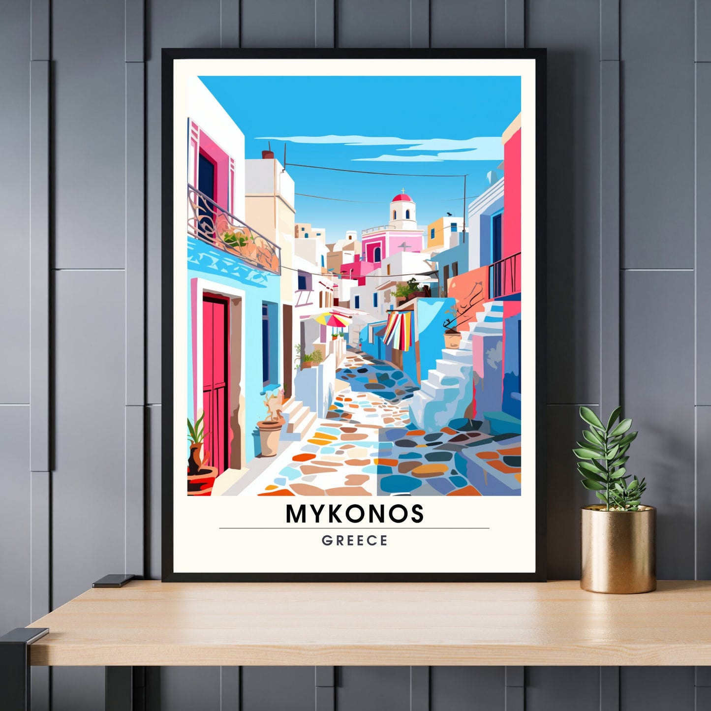 Impression Mykonos | Poster de voyage Mykonos | Poster de voyage Grèce