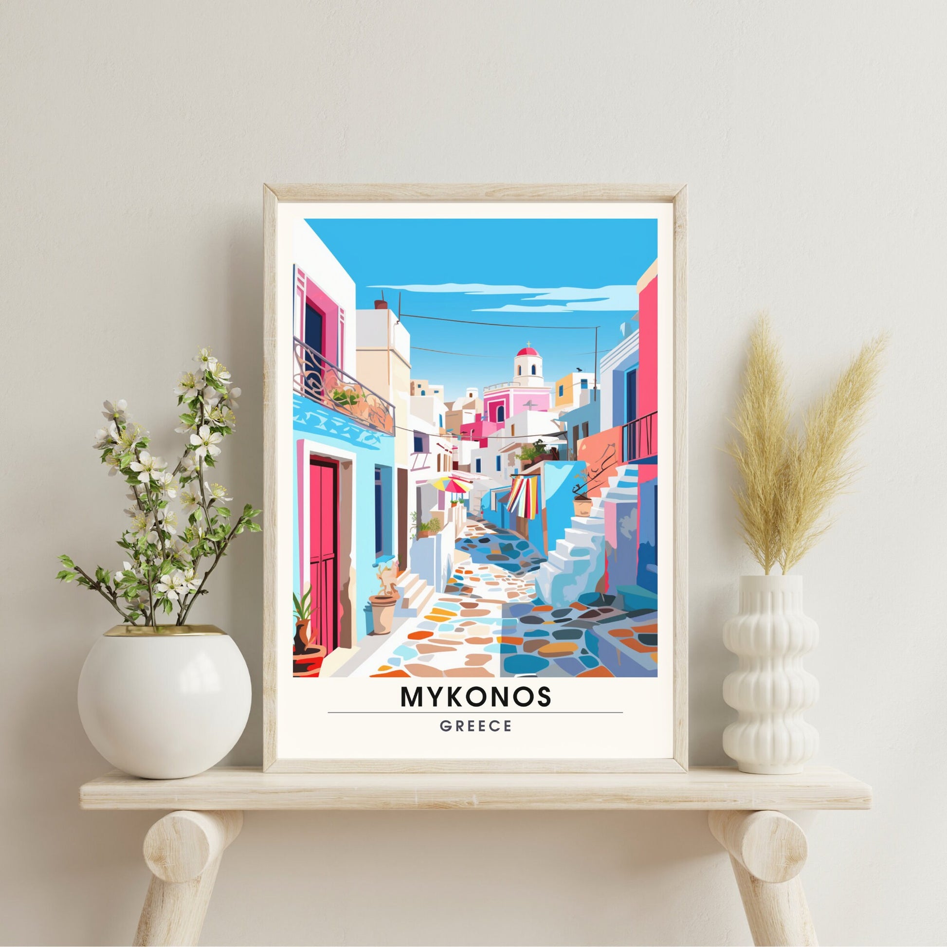 Impression Mykonos | Poster de voyage Mykonos | Poster de voyage Grèce