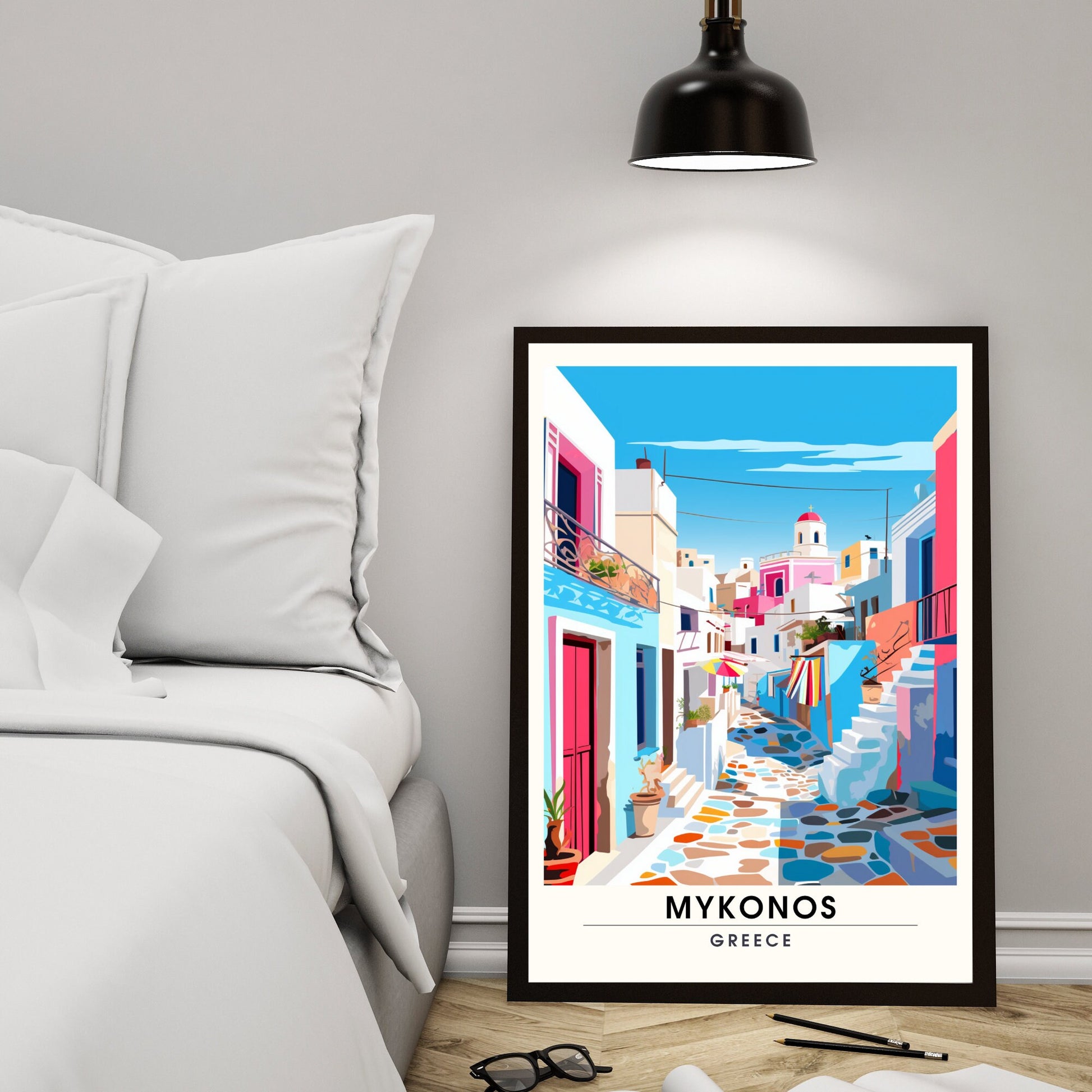 Impression Mykonos | Poster de voyage Mykonos | Poster de voyage Grèce