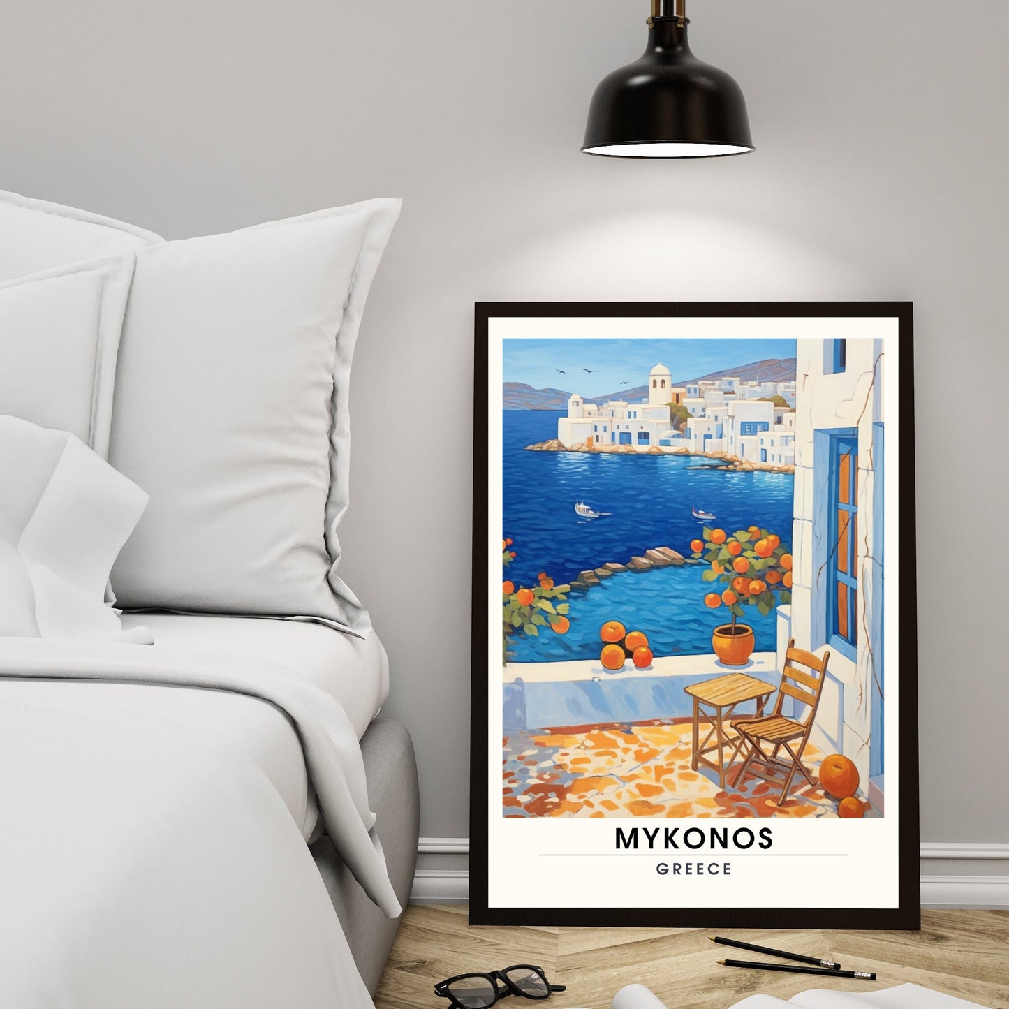 Affiche Mykonos | Poster de voyage Mykonos, Grèce