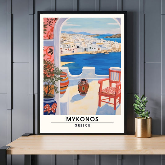 Affiche Mykonos | Poster de voyage Mykonos, Grèce