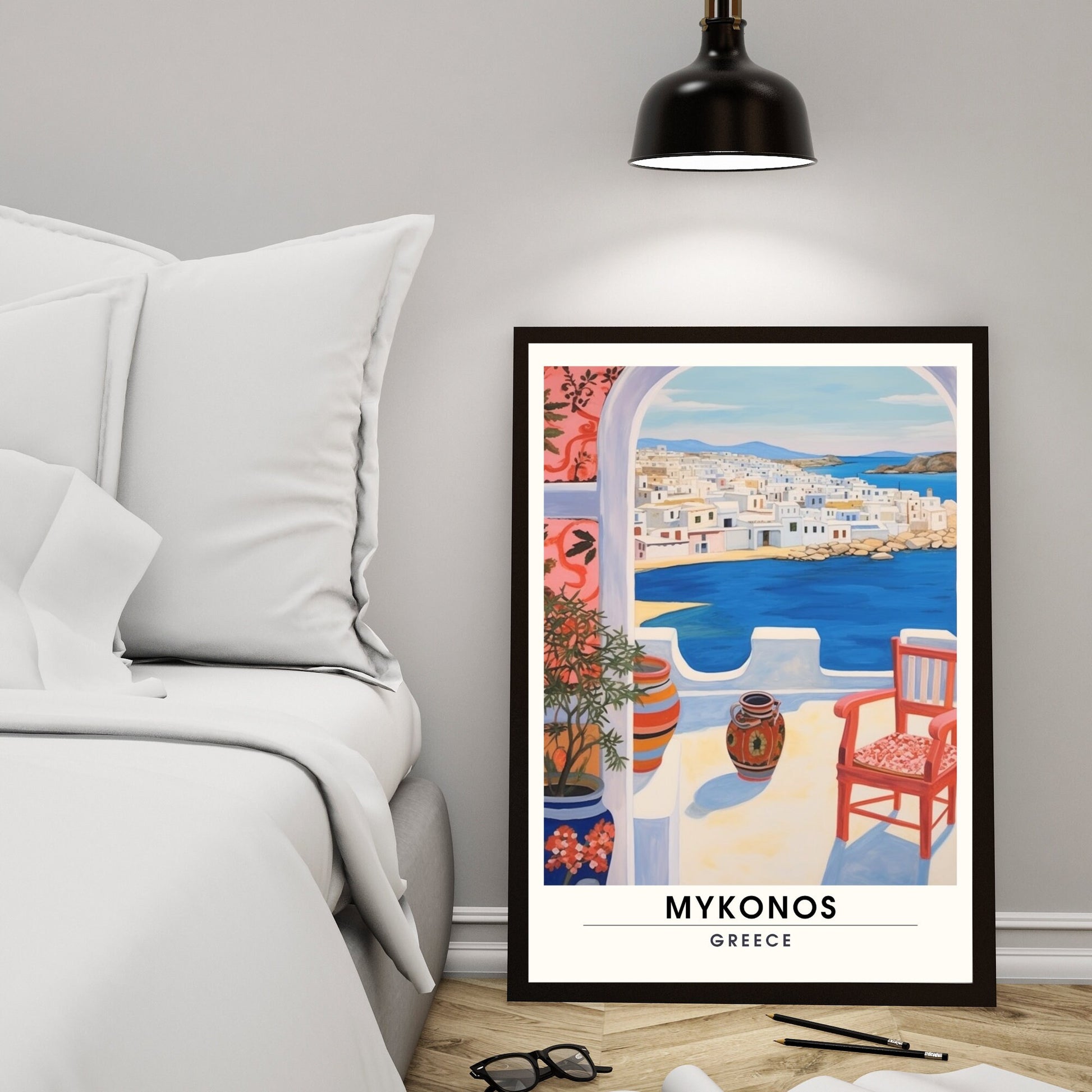 Affiche Mykonos | Poster de voyage Mykonos, Grèce