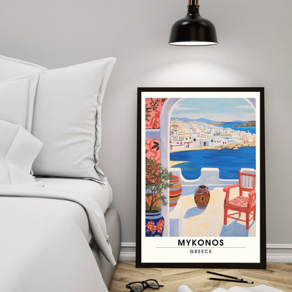 Affiche Mykonos | Poster de voyage Mykonos, Grèce