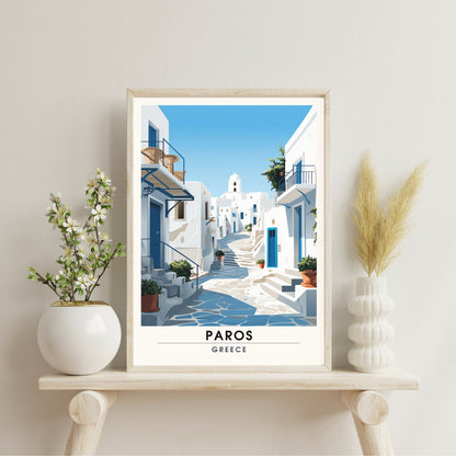 Impression Paros | Poster de voyage Paros, Grèce