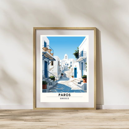 Impression Paros | Poster de voyage Paros, Grèce