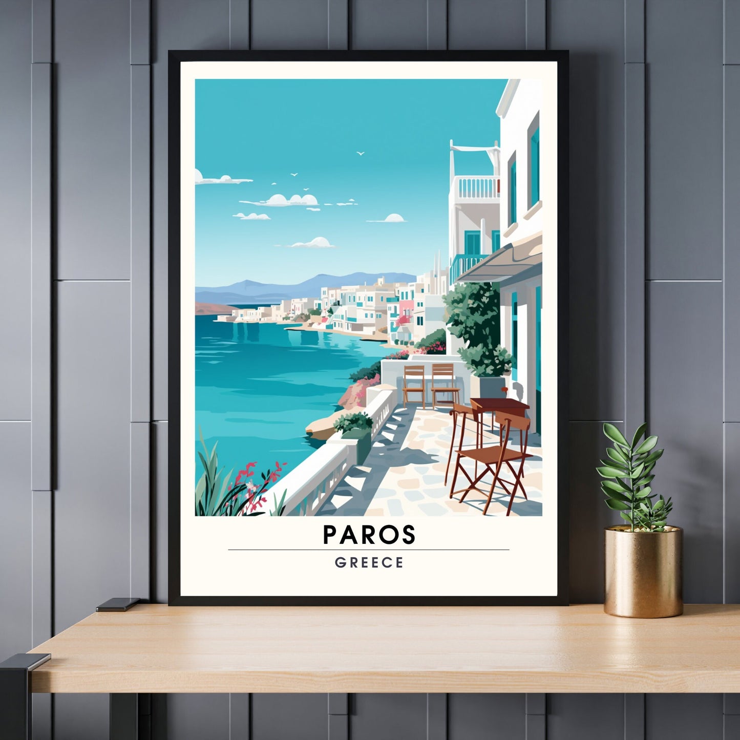 Impression Paros | Poster de voyage Paros, Grèce