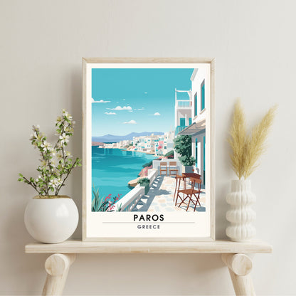 Impression Paros | Poster de voyage Paros, Grèce